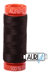 Aurifil Mako 50wt Cotton 200 m 220 yd. spool - 1130 Very Dark Bark